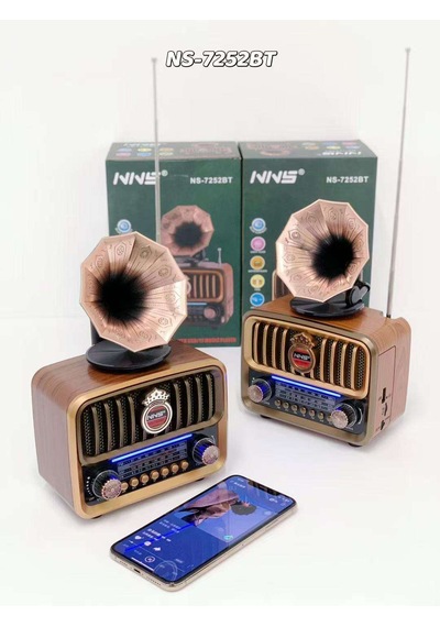 Şarjlı Mp3/bluetooth/usb/ Nostaljik Kablosuz Fm Radyo Speaker Hoparlör Ns-7252bt