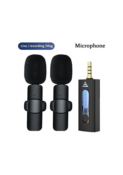 Kablosuz Çift Yaka Vlog Mikrofonu 3.5mm - Çok Yönlü Mikrofon