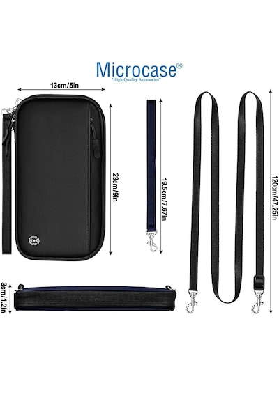 Microcase Unisex Su Geçirmez Çok Amaçlı Seyehat Pasaport Çok Gözlü Organizer Çanta Al4863 Siyah
