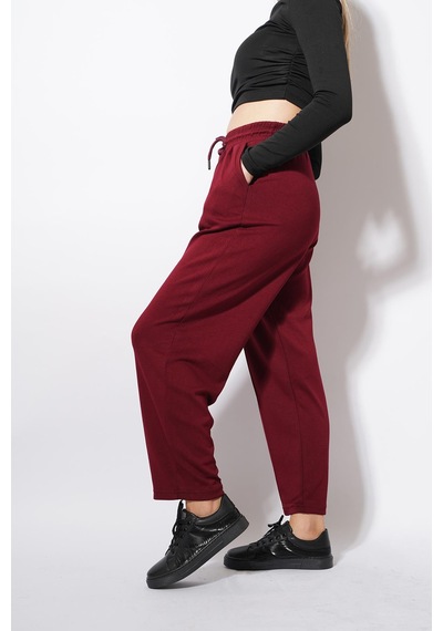 Ckm Moda Derp Modal Şalvar Balon Pantolon Bordo