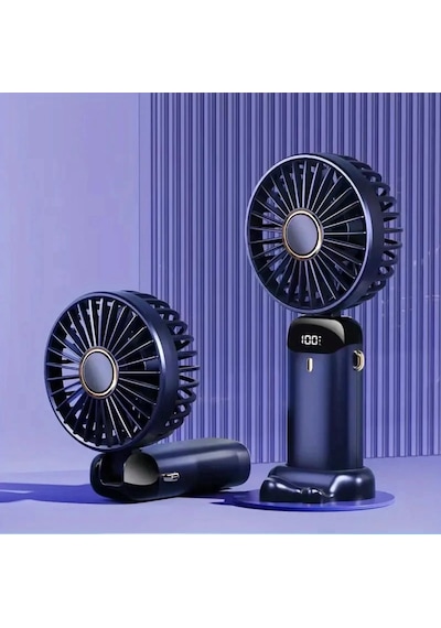 Mini Klima 5 Kademeli Şarjlı Taşınabilir Dijital Led Göstergeli El Fanı Vantilatör
