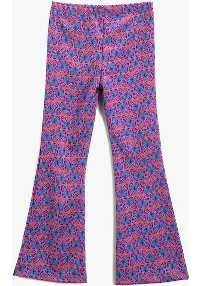 Koton Kelebek Desenli İspanyol Paça Tayt Pantolon Beli Lastikli Pembe Desenli 3skg40006ak 3SKG40006AK2D7 Pembe Desenli Koton Kelebek Desenli İspanyol Paça Tayt Pantolon Beli Lastikli Pembe Desenli 3skg40006ak 3SKG40006AK2D7 Pembe Desenli