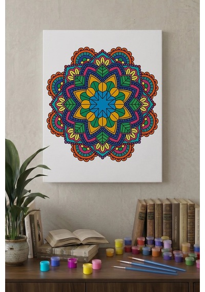 Klasik Mandala Ahşap Boyama Seti 40x50 Cm