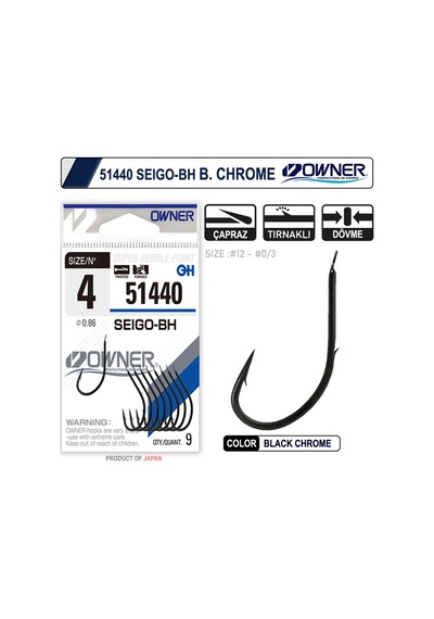 Owner 51440 Seigo-Bh Black Chrome İğne