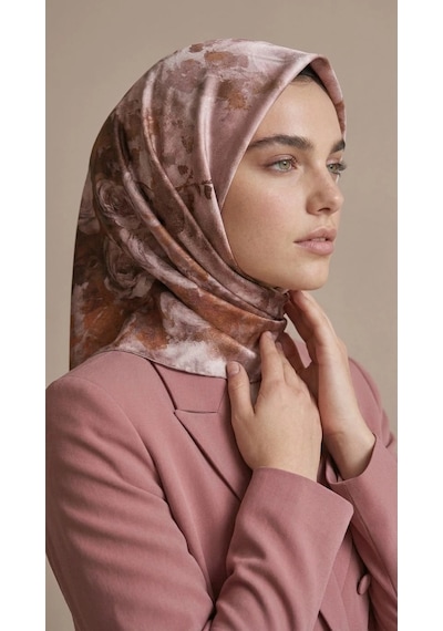 Levidor Kristal Eşarp Gül Degrade Desen Pembe