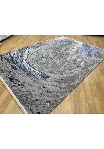 Eko Halı Heritage 626 Grey Blue Modern Bambu Özel Tezgah Halısı Gri Mavi
