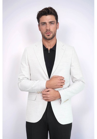 Açık Gri Balıksırtı Desenli Gold Renk Metal Düğmeli Slim Fit Erkek Blazer Ceket - Wessi Grey Açık Gri Balıksırtı Desenli Gold Renk Metal Düğmeli Slim Fit Erkek Blazer Ceket - Wessi Grey