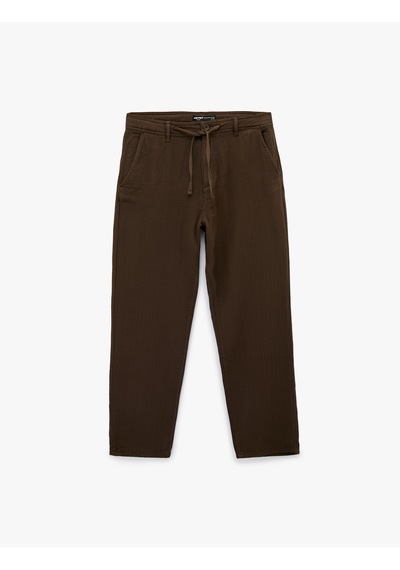 Koton Pamuklu Cepli Straight Fit Beli Bağcıklı Düğmeli Pantolon Kahverengi 6sam40018hw Kahve Koton Pamuklu Cepli Straight Fit Beli Bağcıklı Düğmeli Pantolon Kahverengi 6sam40018hw Kahve