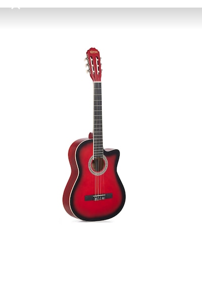 Ravenni Rcg-120 4/4 Klasik Gitar Tam Boy Kesik Kasa Kılıf+penaseti+kapo Hediyeli Kırmızı
