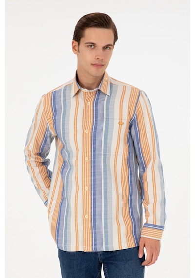 U.s. Polo Assn. Erkek Saks Gömlek Desenli 50291243-vr045 Saks