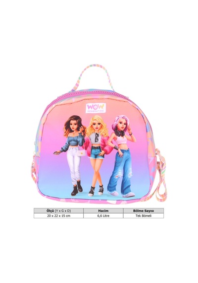 Wow Generation Shine Baskılı Turuncu - Mor Renkli Kız Çocuk Isı Yalıtımlı Okul Beslenme Çantası - W6091