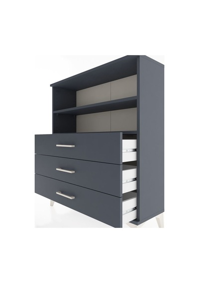 Arges Şifonyer 2 Raflı 3 Çekmeceli 88x30x106 Antrasit-antrasit Antrasit