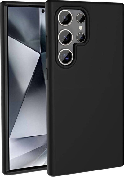 Galaxy S24 Ultra Kılıf M-safe Şarj Özellikli Sıvı Teknolojili Silinebilir Sert Zore Kivi Kapak Siyah