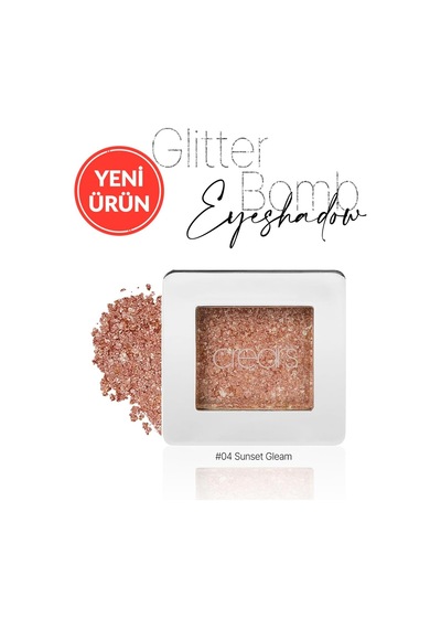 Mücevher Parlaklığında Yoğun Pigmentli Tekli Far Glitter Bomb Eyeshadow 04 Sunset Gleam Diğer
