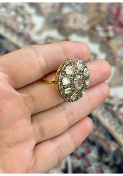 Mavi Topaz Elmas Yüzük 066