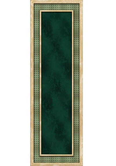 Yeşil Çerçeveli Desen Premium Masa Örtüsü Runner Rnr396n11