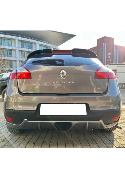Renault Megane 3 Rs Difüzör Coupe Uyumlu Parlak Siyah Plastik Egzoz Görünüm Arka-difizör-bodykit-ek
