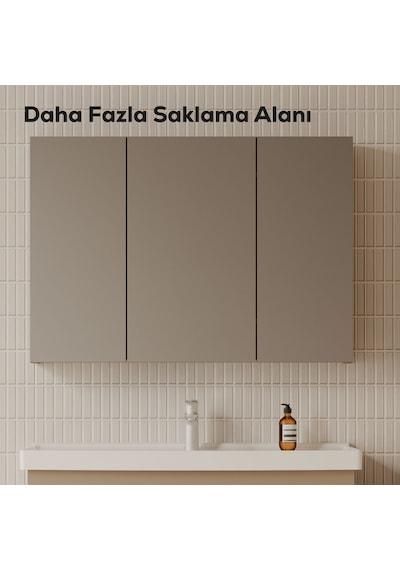 Creavit D20 100 Cm Beyaz Aynalı Dolap Melamin Gövde Beyaz