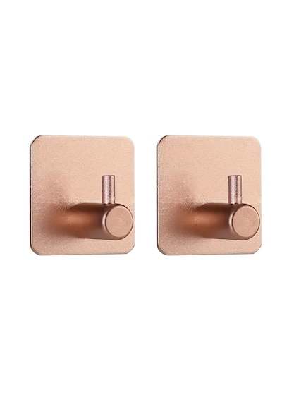 Yapışkanlı Metal Banyo Eşya Askılığı Al4619 2 Adet Pembe