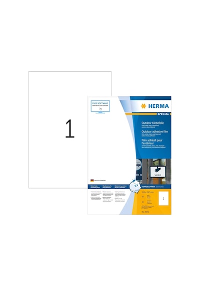 9543 Dış Mekan Yapışkan Folyo Dın A4 210 X 297 Mm, Folyo Beyaz Mat 40 Etiketleri 40 Yaprak, Stark Kendinden Yapışkanlı, Baskı Diğer 9543 Dış Mekan Yapışkan Folyo Dın A4 210 X 297 Mm, Folyo Beyaz Mat 40 Etiketleri 40 Yaprak, Stark Kendinden Yapışkanlı, Baskı Diğer
