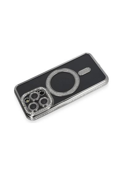 Apple Uyumlu iPhone 14 Pro Max Uyumlu Kılıf Joke Simli Magneticsafe Kılıf - Gri