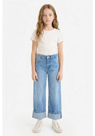 Defacto Straıght Wıde Duble Paça Jean Pantolon Kız Çocuk G6969A826SP