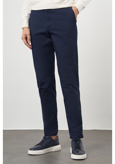 Morven Erkek Lacivert Pamuk Yan Cep Slim Fit Chino Pantolon 25ks003001200 Lacivert