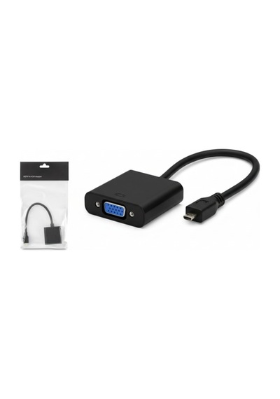 Hadron HDX7810 Micro USB to VGA Dişi Çevirici Adaptör - Siyah"