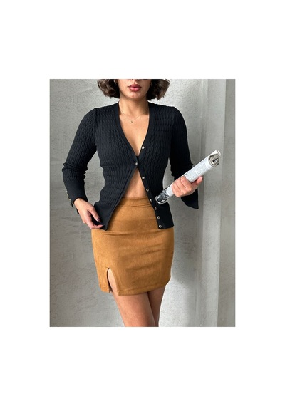 Verymoda Süet Mini Etek - F1573 Taba
