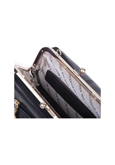 Nas Bag Burslu Klipsli Vintage Omuz Ve Çapraz Çanta 23x20 Cm Ebatlarındadır Siyah Victoria