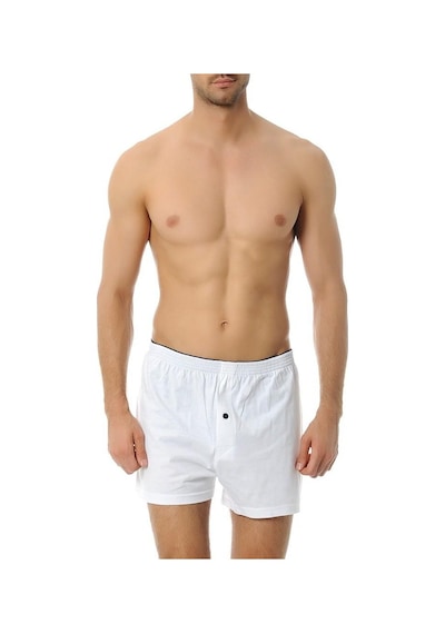 3 Adet Çift Kaplan Erkek Pamuklu Penye Boxer 805 Beyaz