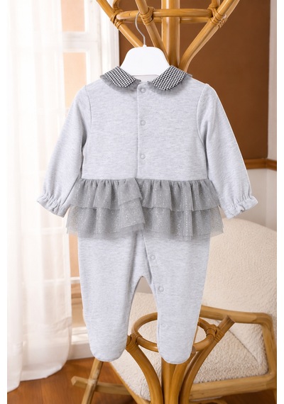 Babyhola Özel Tasarım Kız Bebek Etekli Tulum Çiçek Nakışlı Quenn Collection Yenidoğan Bebek Hediyesi 14031 Gri Babyhola Özel Tasarım Kız Bebek Etekli Tulum Çiçek Nakışlı Quenn Collection Yenidoğan Bebek Hediyesi 14031 Gri