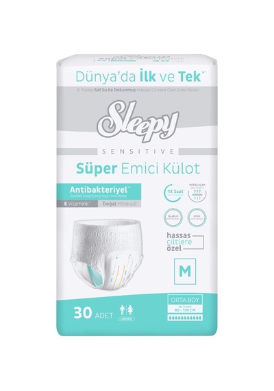 Sensitive Antibakteriyel Emici Külot Medium 30 Adet M