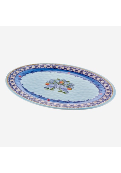 Mavi Melamin Servis Tabağı 50 Cm
