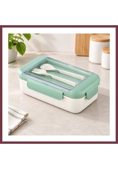 Storeşahin 2 Bölmeli Beslenme Kabı Şeffaf Kaşıklıklı Kapak Shn0720