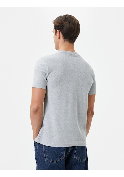 Koton 4sam10279hk 031 Gri Erkek Jersey Kısa Kollu Basic T-shirt Gri