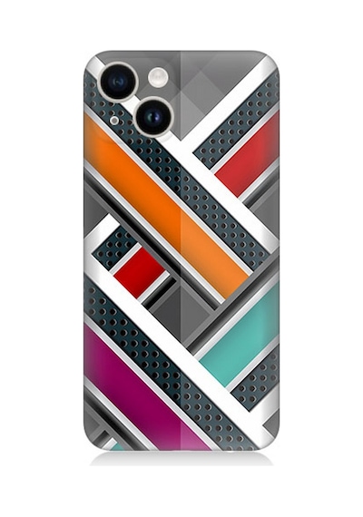 Apple Uyumlu iPhone 13 Silikon Kılıf Renkli Pastel Şeritler