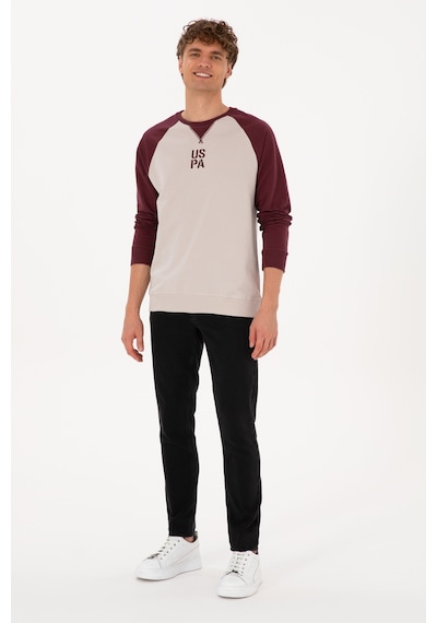 U.S. Polo Assn. Erkek Bisiklet Yaka Regular Fit Bordo İnce Sweatshirt 50315420-VR177