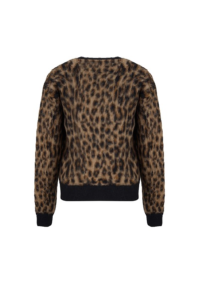 Fabrika Çok Renkli Kadın V Yaka Loose Fit Leopar Hırka F6wl-hrk0118