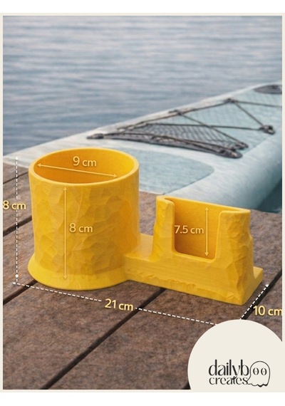 Sup Board Telefon Termos Tutucu Paddle Board Kano Aksesuar 3d Baskı Lastik Bağlantılı-siyah