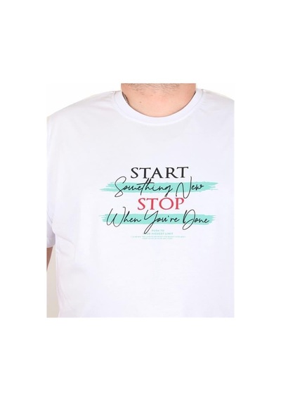 Starbattal Erkek Büyük Beden Sıfır Yaka Tişört Start Stop 25178 Beyaz Beyaz Starbattal Erkek Büyük Beden Sıfır Yaka Tişört Start Stop 25178 Beyaz Beyaz