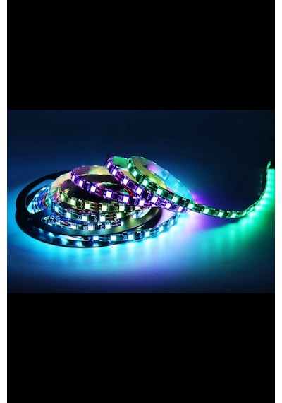 12 Volt Adreslenebilir Argb Pixel Şerit Led Ws2811 Metrede 60 Led Ip65 Dış Mekan 5 M