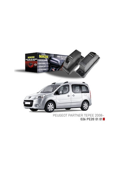 Niken Araca Özel Kolçak Peugeot Partner Tepee 2008 - Sonrası Siyah