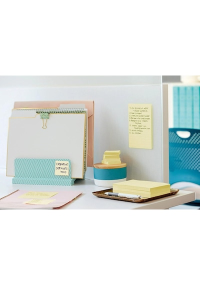 Ayrex Pop-up Notlar 7,6x12,7 Cm, 12 Ped, Amerika'nın 1 Numaralı Favori Yapışkan Notları, Kanarya Sarısı, Temiz Ka