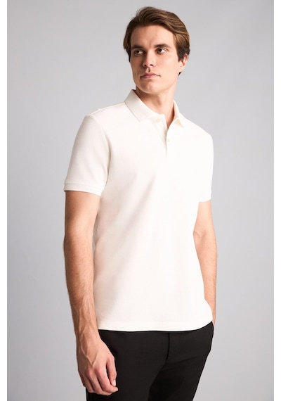 Defacto Regular Fit Polo Yaka Pike Kısa Kollu Tişört E9504ax25smwt32 Beyaz