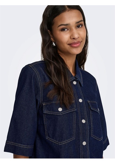 Only Onlbelle S/s Shırt Dnm Gua Noos Kadın Mavi Gömlek - 15347084