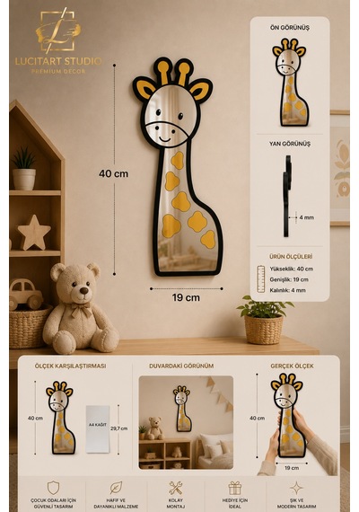 Zürafa Aynalı Pleksi Duvar Dekoru 40x19 Cm Çocuk & Bebek Odası Dekorasyonu Bebek & Çocuk Odası Duvar Süsü Çok Renkli Çok Renkli Zürafa Aynalı Pleksi Duvar Dekoru 40x19 Cm Çocuk & Bebek Odası Dekorasyonu Bebek & Çocuk Odası Duvar Süsü Çok Renkli Çok Renkli