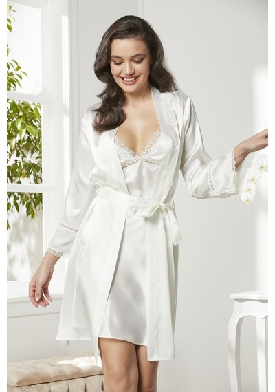 Pierre Cardin Saten Gecelik Sabahlık Pijama Takım Şort Takım 6'lı Gelin Çeyiz Seti - 6965 001