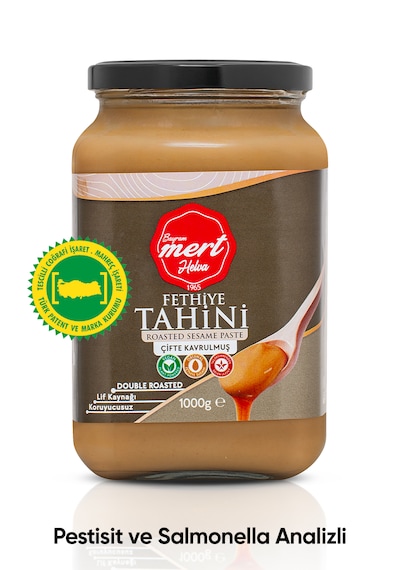 Çifte Kavrulmuş Fethiye Tahini Cam Paket 1000 Gr Ve Yerli Susam İle Üretilmiştir
