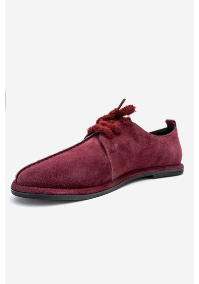 Luvishoes Luvi Shoes Denora Bordo Süet Hakiki Deri Kadın Günlük Ayakkabı Bordo
